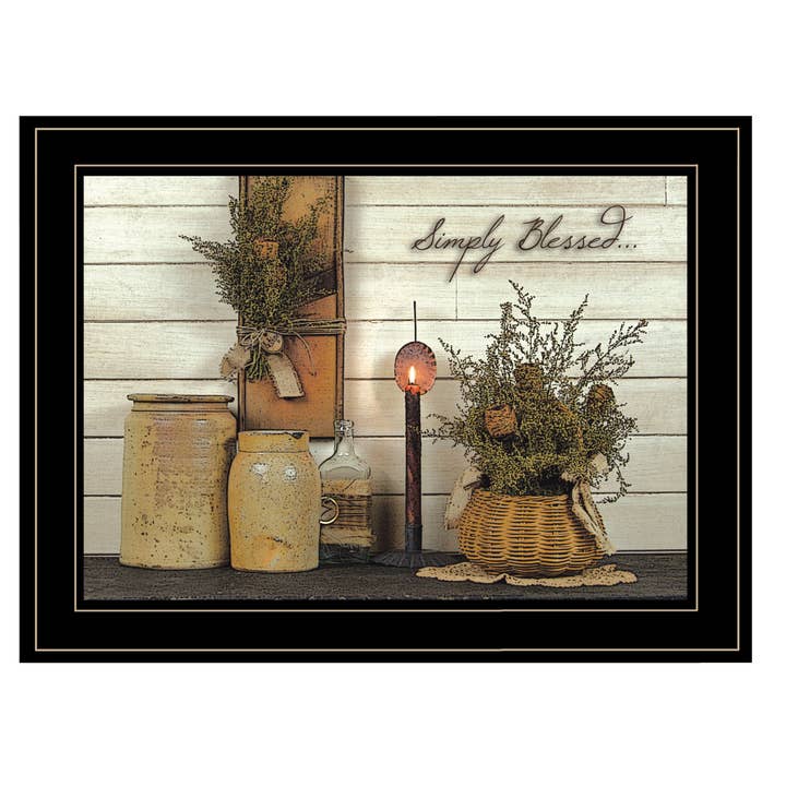 "Simply Blessed" Framed Wall Art, Modern Home Decor Framed for wholesale by Trendy Decor 4U