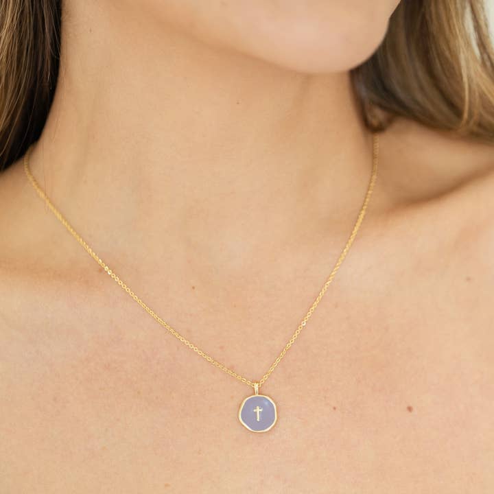 Splendid Iris - Wholesale Pendant/Charm Necklace - Tiny Cross Pendant Necklace7