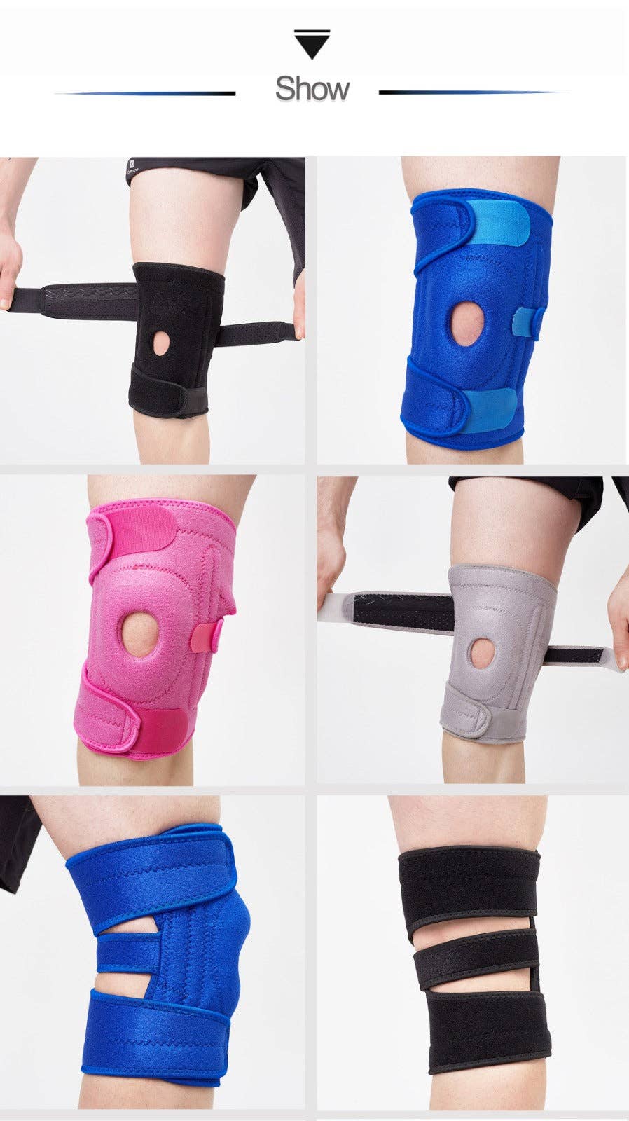 VIGOR - Wholesale Body Brace/Support - Adjustable Knee Brace Wraps Hinged Nylon Neoprene Stretch Pr2
