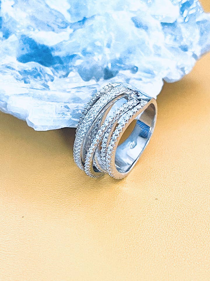 ANNA - Tiny CZ Sterling Silver Ring In Silver for wholesale by JohnnyB Jewelry