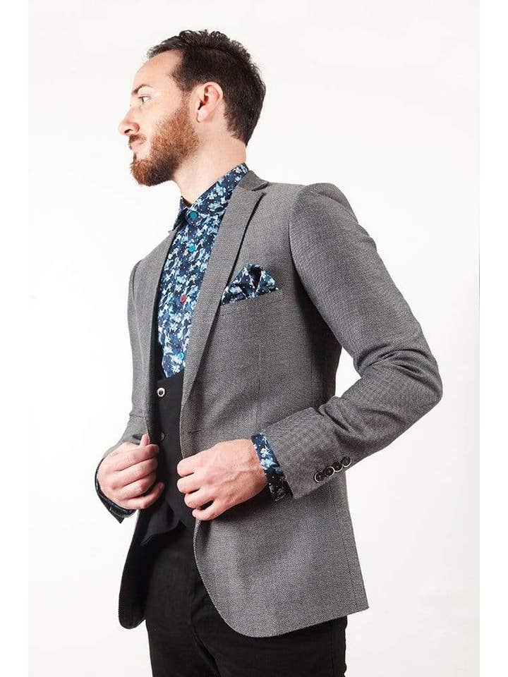 Aayat Menswear – wholesale Skjortor – Herr – BLÅ BLOMMIG SKJORTA CANNES