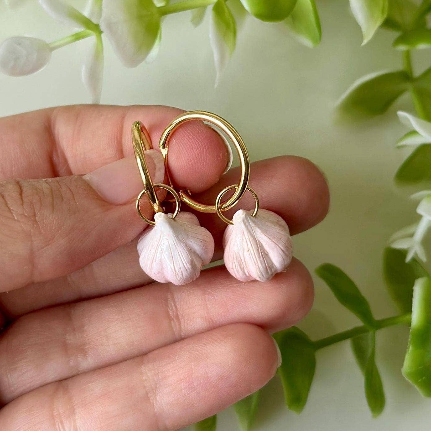 K's Craft House - Wholesale Dangle Earrings - Handmade Garlic Polymer Clay Hoop Earrings1