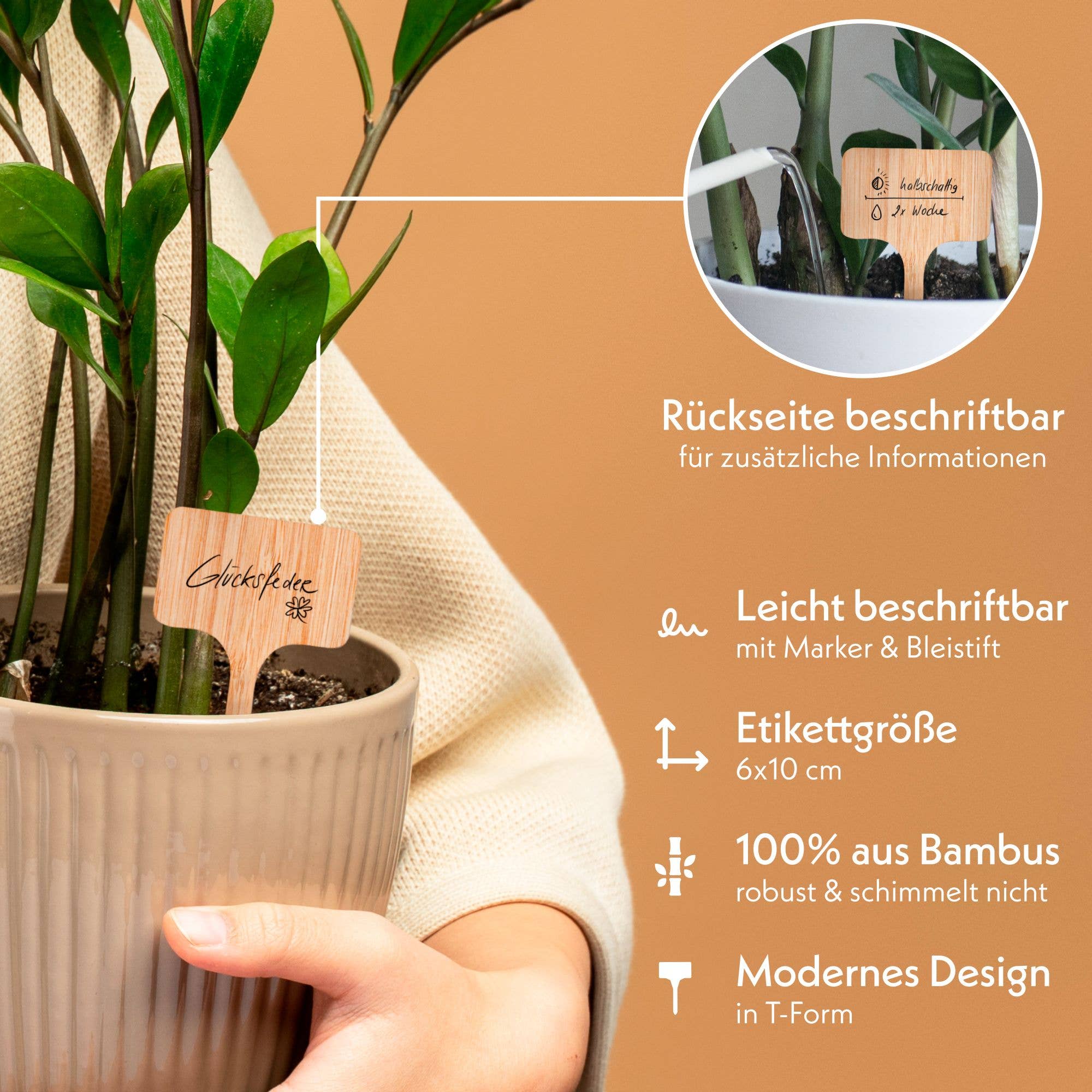 Vendix GmbH - Wholesale Garden Tool - 30x bamboo plant plugs for labelling with marker4