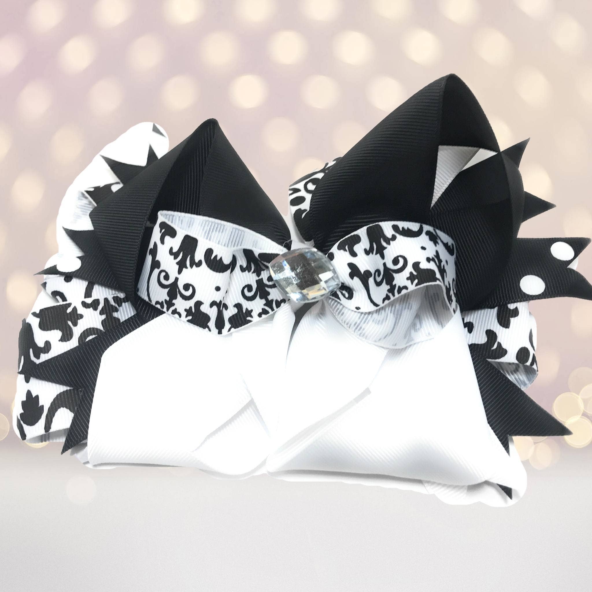Chicky Chicky Bling Bling - Wholesale Hair bow – Kids - Jumbo Boutique Hair Bow with Bling Stone3