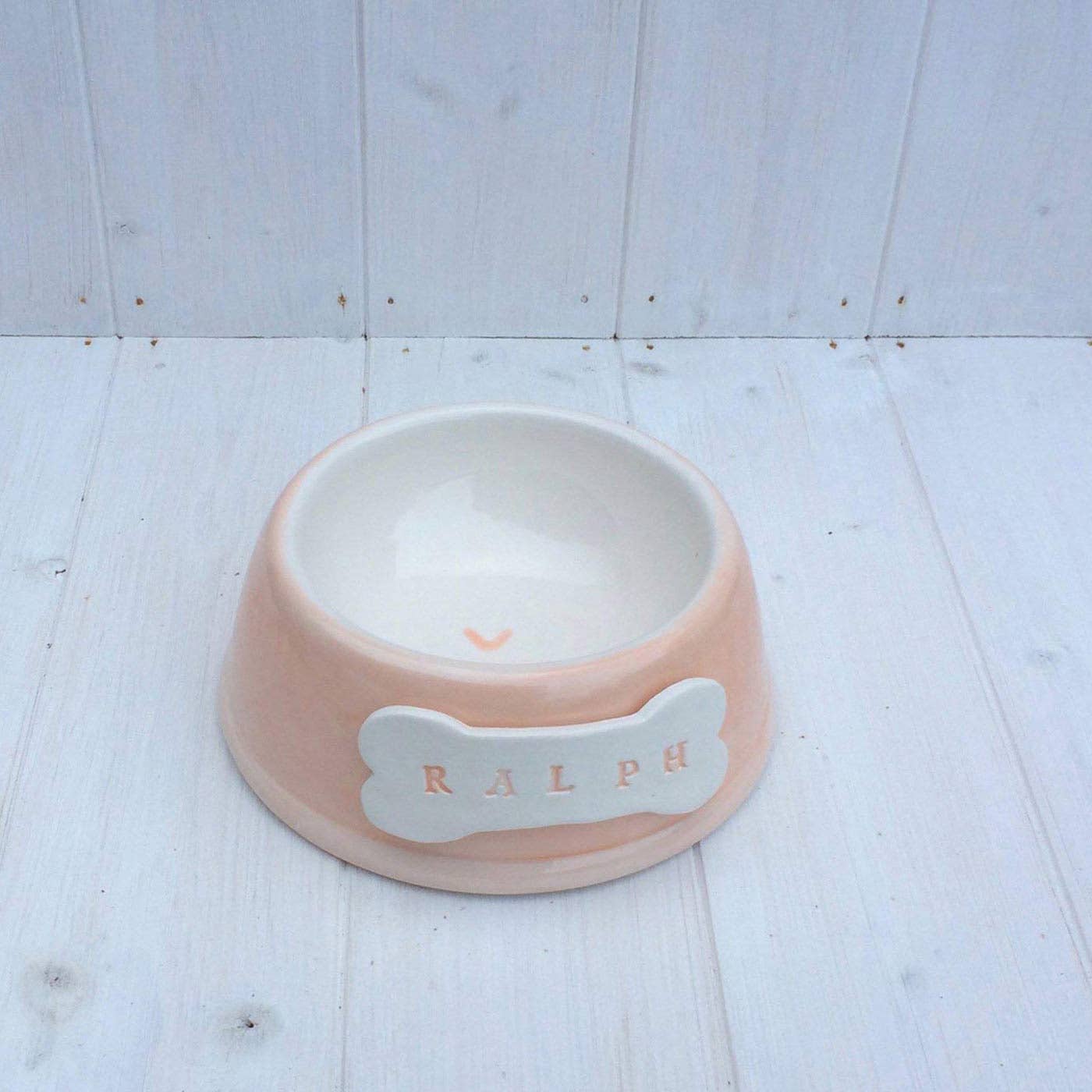 Lords and Labradors – wholesale Pet bowl – Cat/dog – Personalised Pastel Dog Bowl by Purple Glaze - Angled5