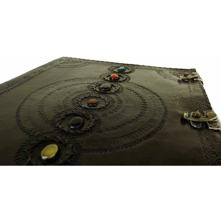 Tuzech Leather - Wholesale Journal/Diary - Seven Chakra Leather Journal – Handmade Embossed Diary 13"4