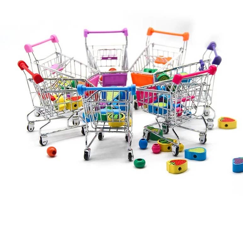 Playkidz Toddlers Toy Shopping Cart Play Set - 12 Piece Small Size