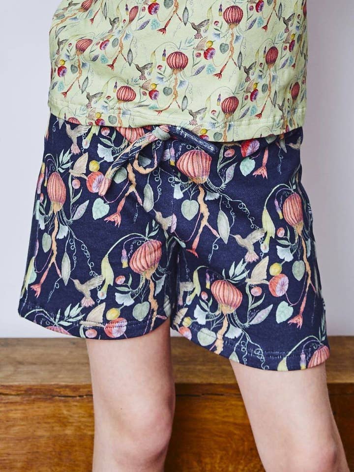 'Floral Medusa' Sweat Shorts | tulipwood for wholesale by aesthete-kidswear