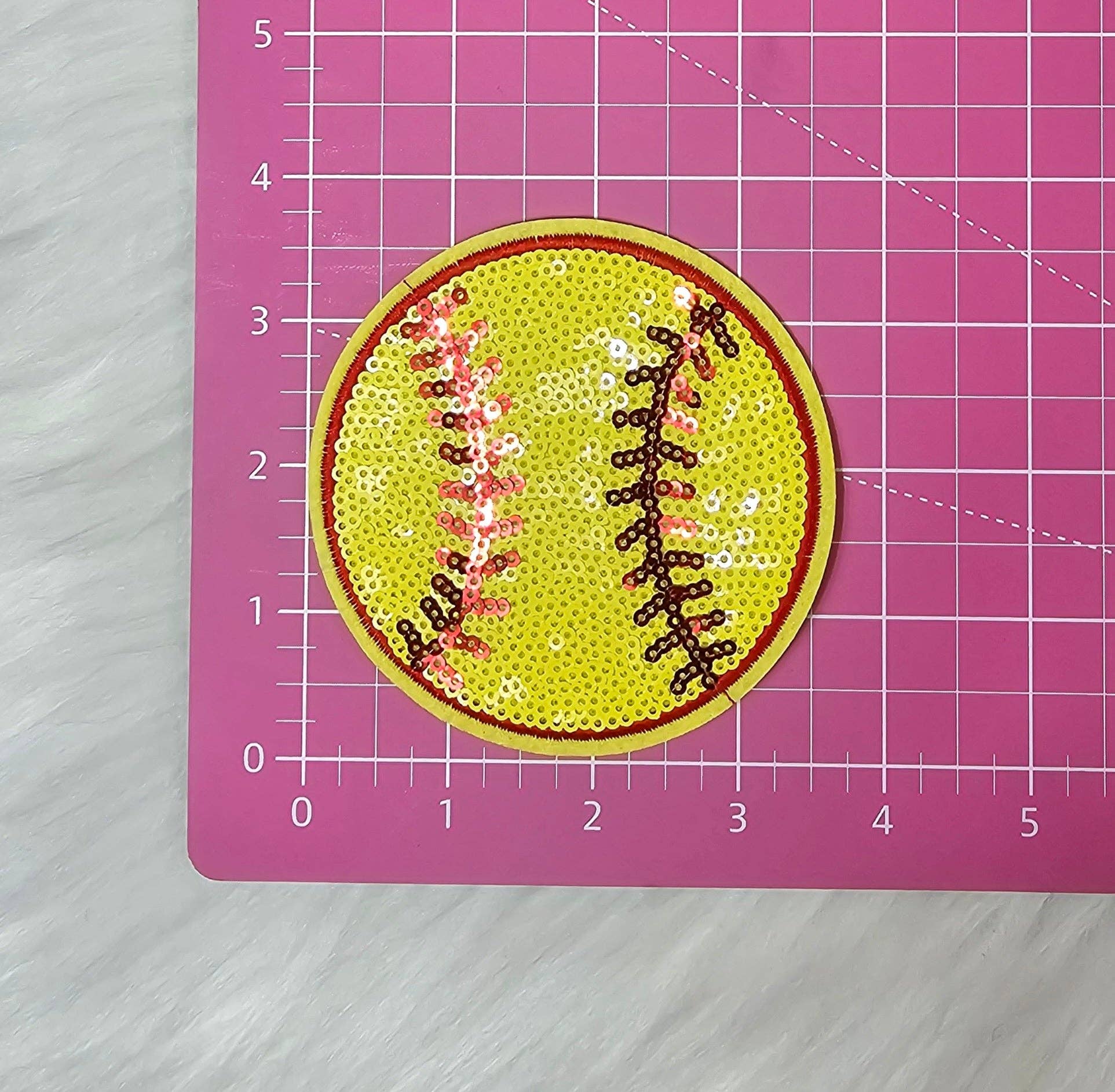 Scratch Decor - Wholesale Patch - Small Sequin Softball Iron On Patch2