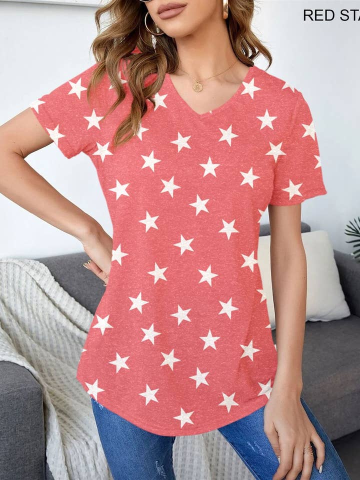 Solid V-Neck Casual Tops - MP0025 for wholesale by Follow Me Apparel