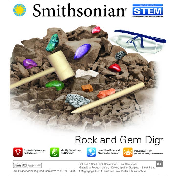 Toysmith - Wholesale Toy Set - Kids - Smithsonian Rock and Gem Dig1