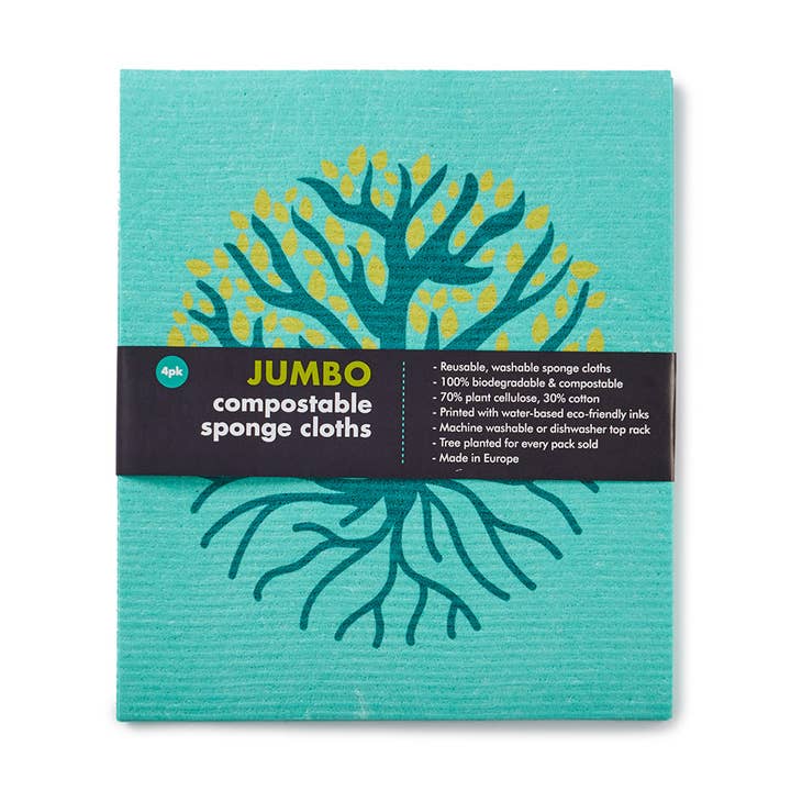 Jumbo Compostable Sponge Cleaning Cloths for wholesale by ecoLiving
