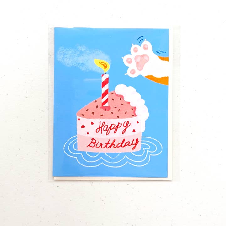 Aria Studio Crafts - Wholesale Thank You Card - Cat and Slice cake Birthday Card4
