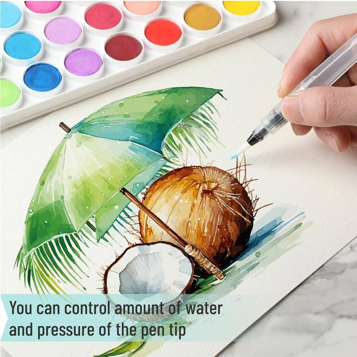 Mr. Pen – wholesale Paint/wax brush – Mr. Pen Watercolor Brush Pens, 12 pcs
