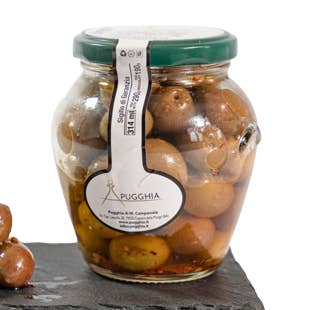 314 g de aceitunas naturales sazonadas para venta al por mayor de PUGGHIA