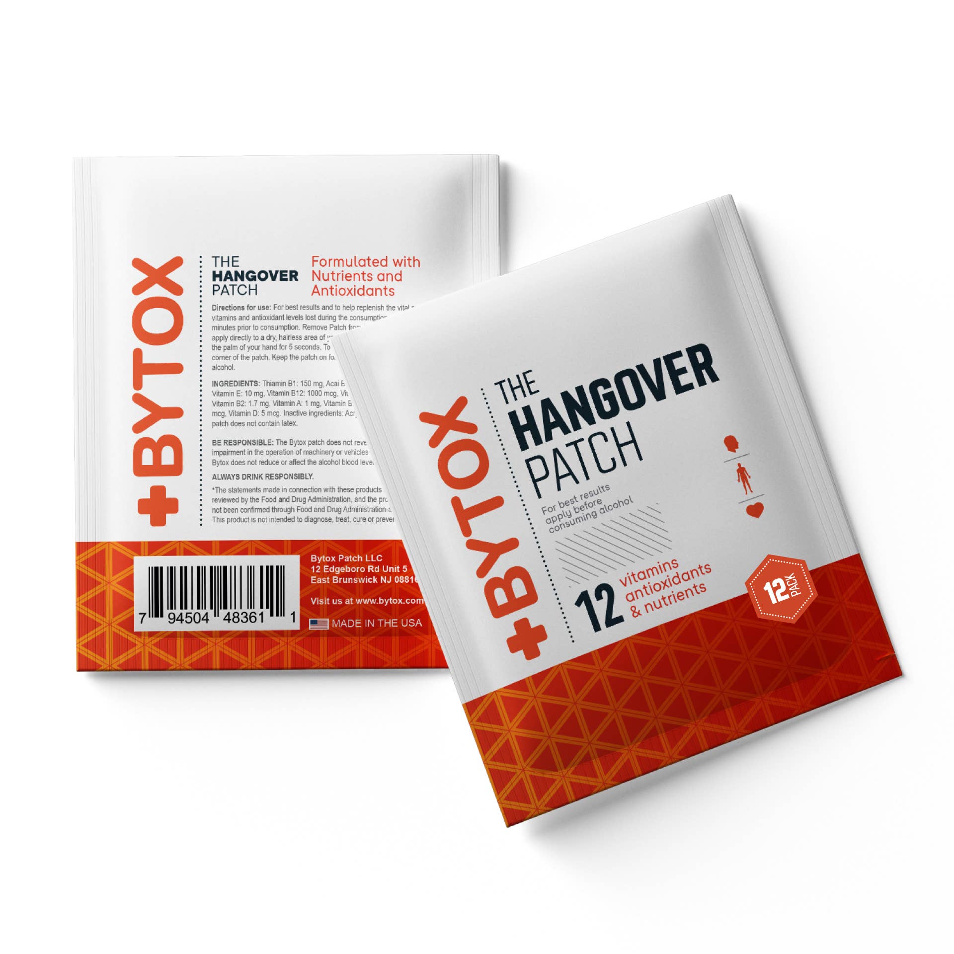 Bytox - Wholesale Oral Supplement/Vitamin - Bytox Hangover Patch 12 Pack2