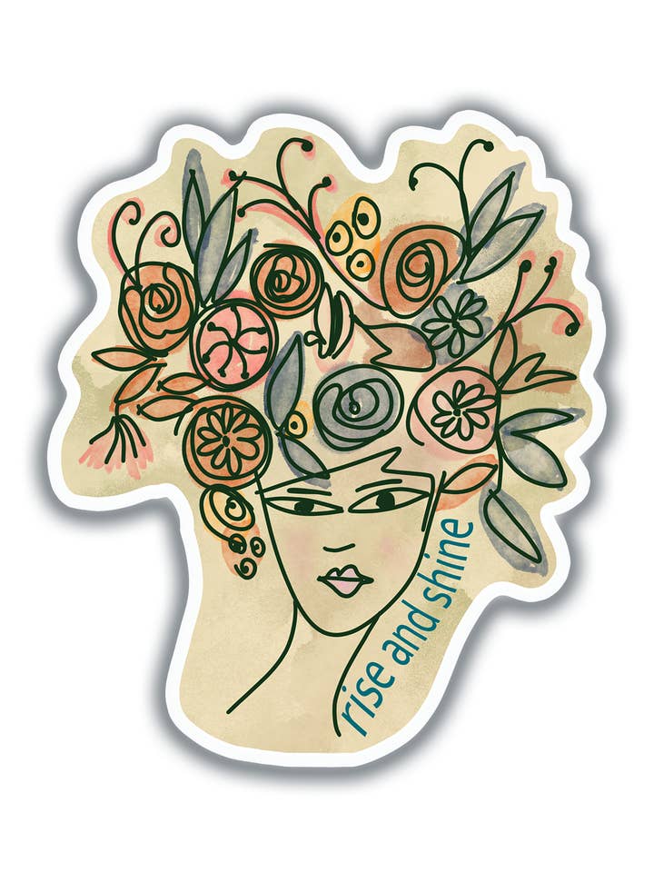 Sticker Rise and Shine for wholesale by Julia Frost Art