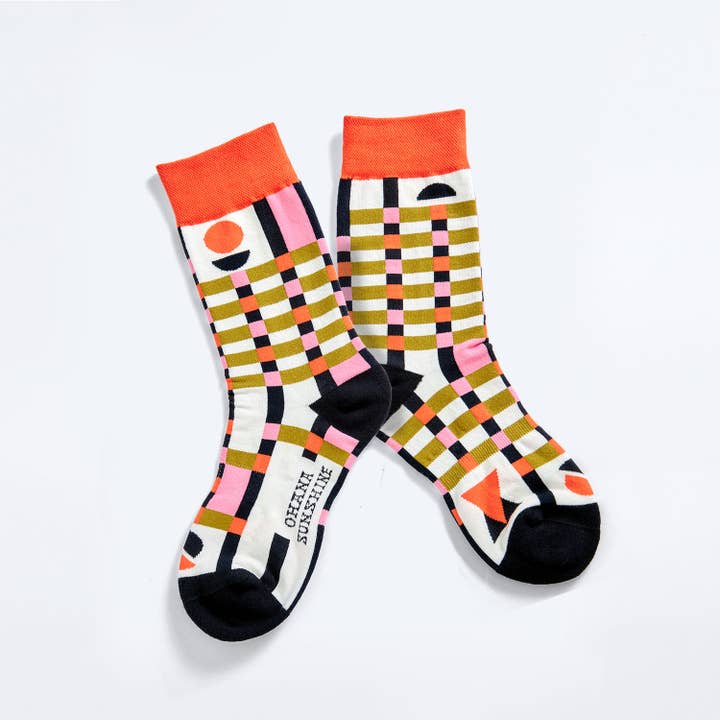 Ohana Sunshine - Wholesale Socks - Unisex - Soft Combed Cotton Crew Socks | Bauhaus Bliss1