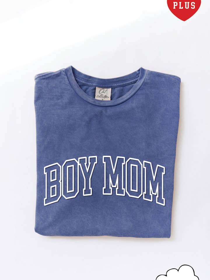 OAT COLLECTIVE - Wholesale Screen Printed T-Shirt - Women's - BOY MOM PUFF Plus Mineral Graphic Top