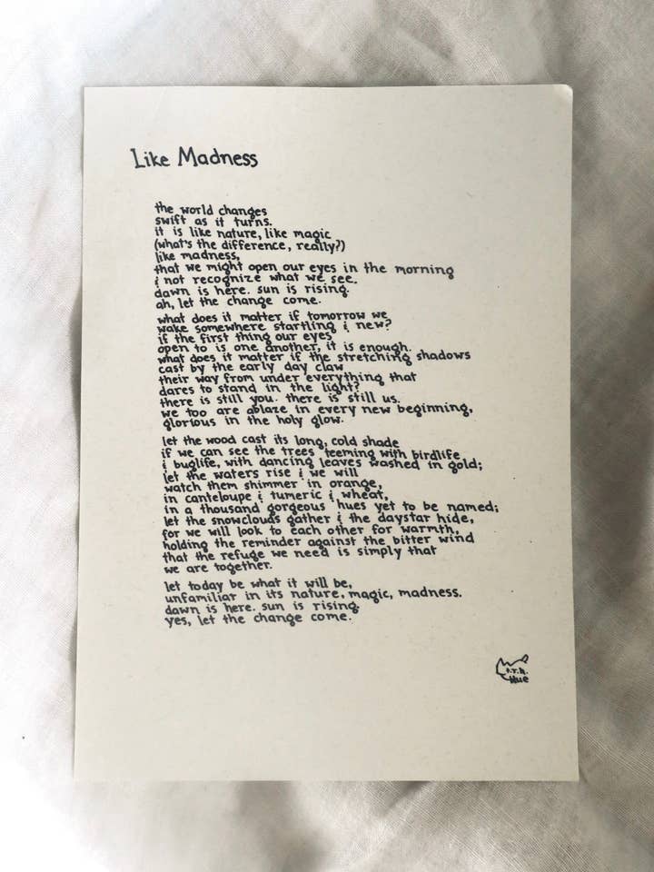 Like Madness//Poème pour la vente par NOTESONTHEWAY