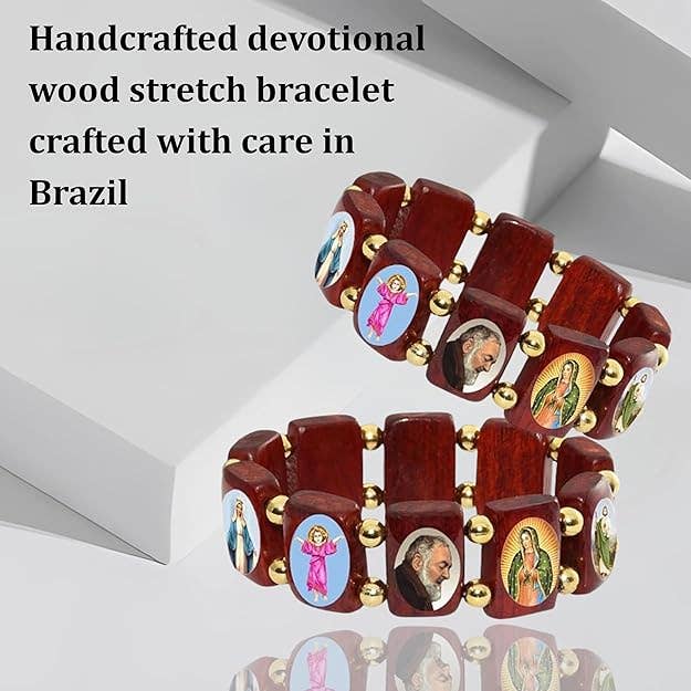 Catholica Shop – Engroshandel Perlearmbånd – Store træ hellige Mary og Jesus armbånd2