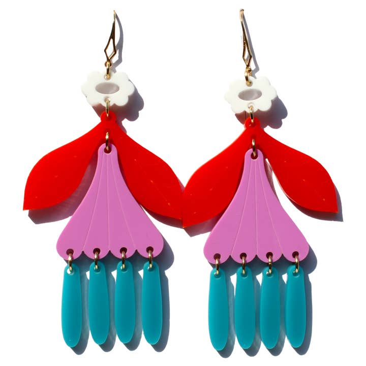 Lila Flower Earrings for wholesale by Iris De La Torre