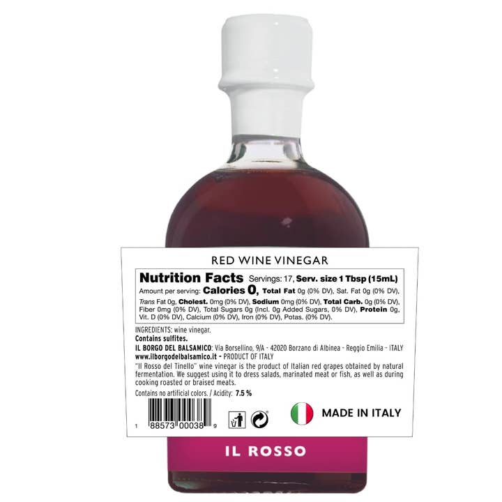 Wholesale Italian Food - Wholesale Vinegar - IL TINELLO, Red Wine Vinegar Aceto di Vino Rosso, (8.45 fl oz) 250ml2
