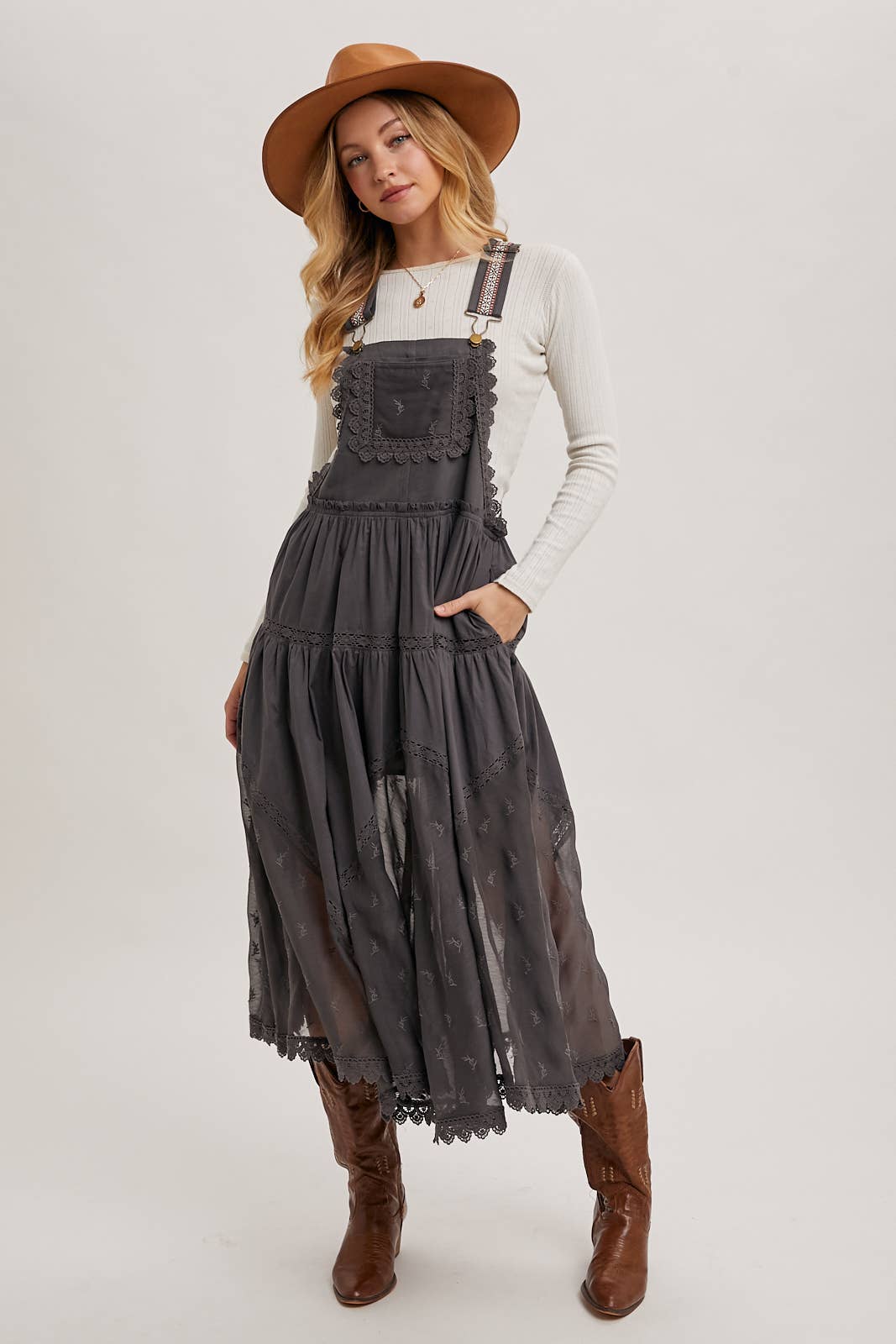 Bluivy - Wholesale Dress - Women's - LACE EMBROIDERED TULLE BIB MAXI DRESS2