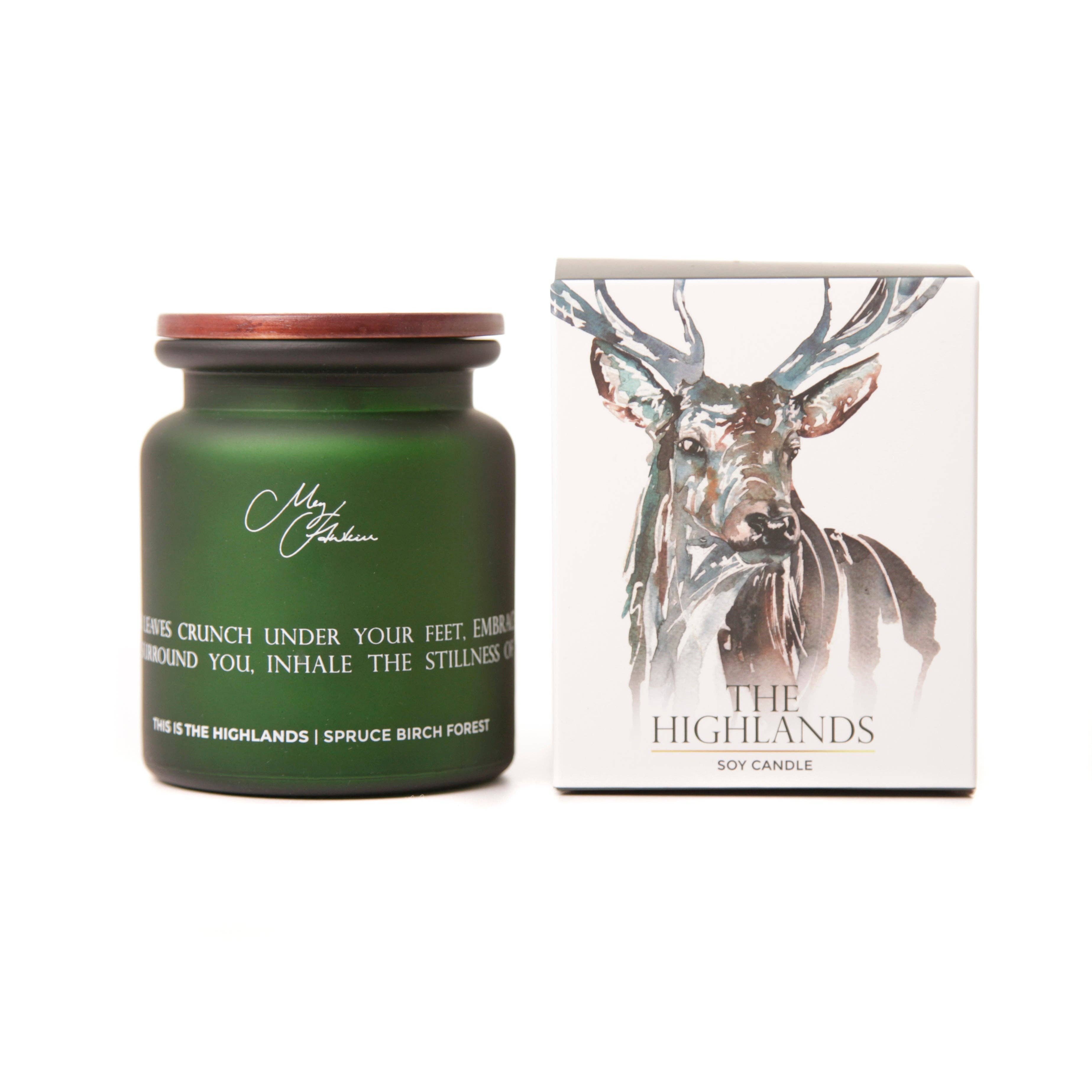 Meg Hawkins Art - Wholesale Jar/Filled Candle - 'The Highlands' Stag Design Candle