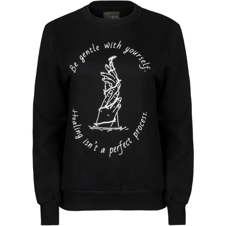 Umweltfreundliches Sweatshirt „Be Gentle“ für psychische Gesundheit für den Großhandel von How To Heal Co.
