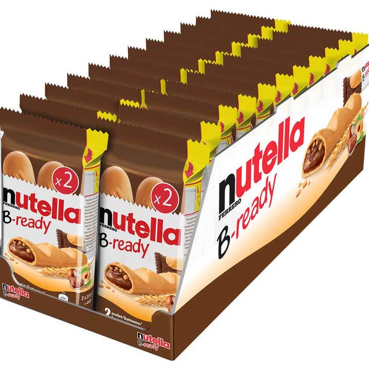 Shop The King - Wholesale Chocolate Covered Sweets - Nutella B-ready Wafer filled with Nutella 32 pieces 2 Count Per Pack (Pack of 16)