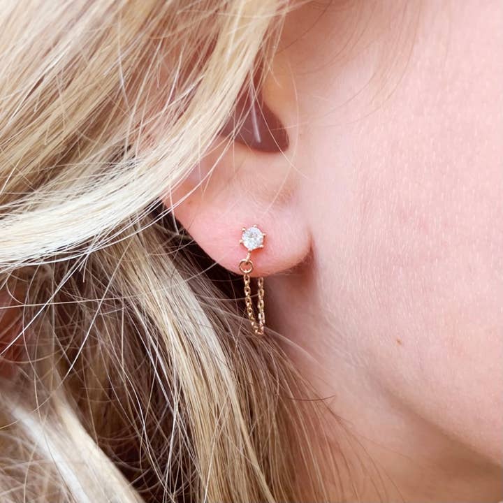 Blair chain stud earrings for wholesale by Oh So Lovely
