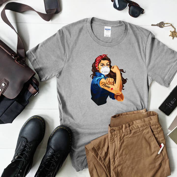 Nurse Rosie The Riveter Transfer for wholesale by Sights Ink