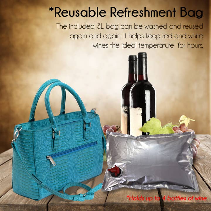 Primeware Inc. - Wholesale Wine Tote - Drink Purse | Wine Purse Croc Design7