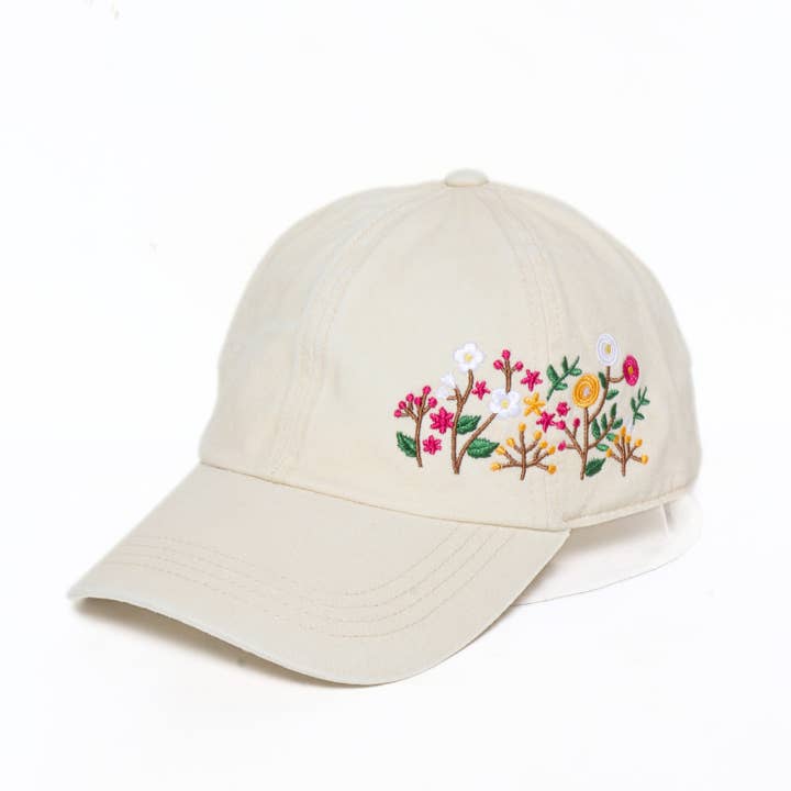 David And Young - Wholesale Baseball Cap - Women's - Flowers Side Embroidery Cotton Baseball Cap3