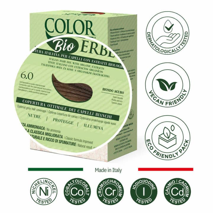 COLOR ERBE - Wholesale Hair Dye - Color Erbe Estr. Dye Bio Dark Blonde (6.0) - Made in Italy1