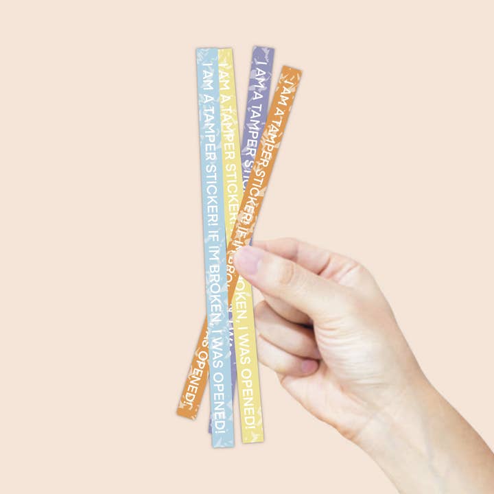 25 Fractal Tamper Strips Packaging Stickers for wholesale by Juli's Art Cafe