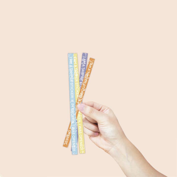 25 Fractal Tamper Strips Packaging Stickers for wholesale by Juli's Art Cafe