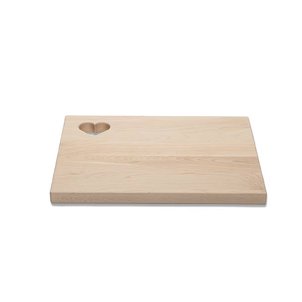 Maple - CH12 - Cutting Board with Heart Cutout 12''x9''x3/4'' for wholesale by Wood Hill Boards Inc