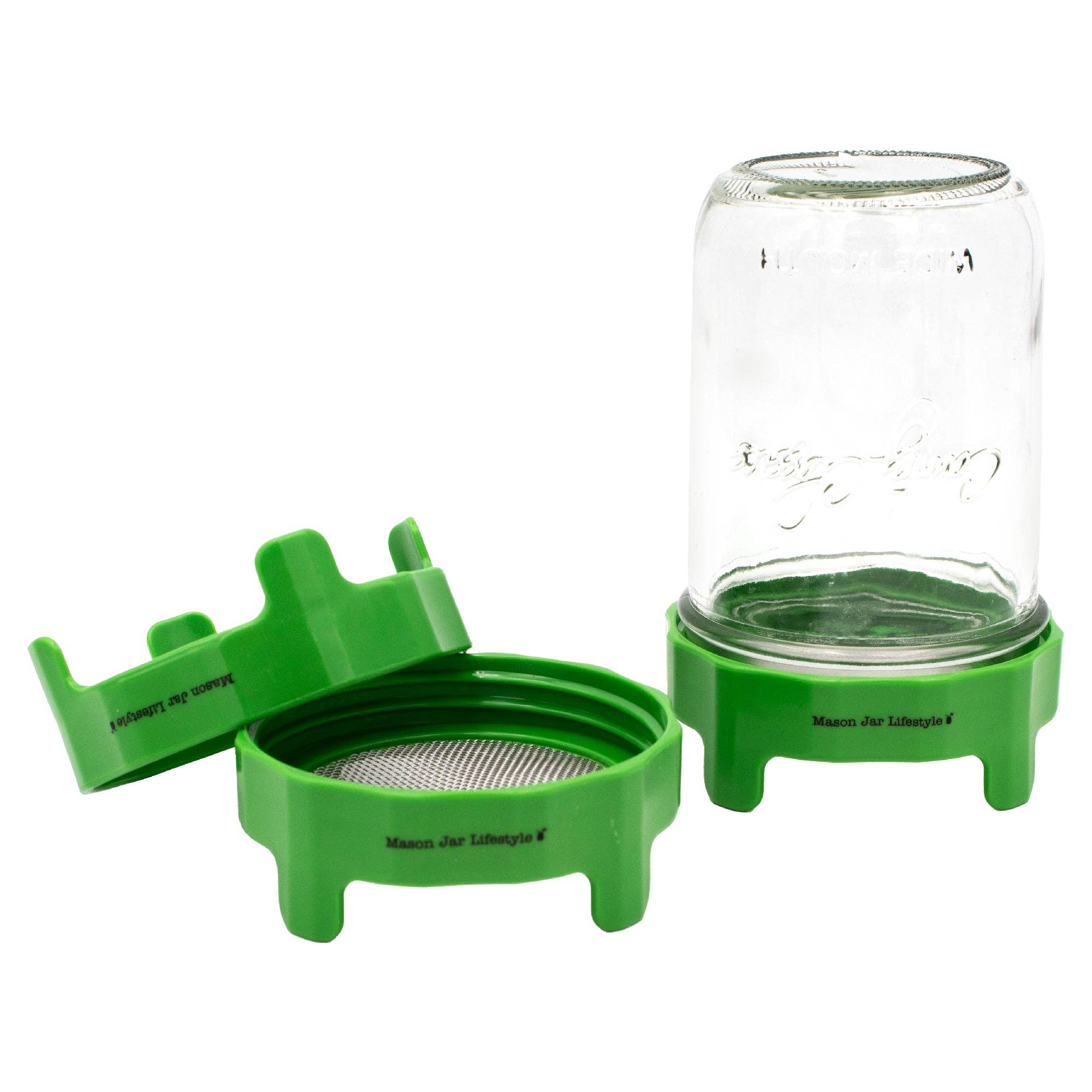 Mason Jar Lifestyle - Wholesale Food Storage Container - Rust Proof Sprouting Lid with Built-In Stand for Wide Mouth2