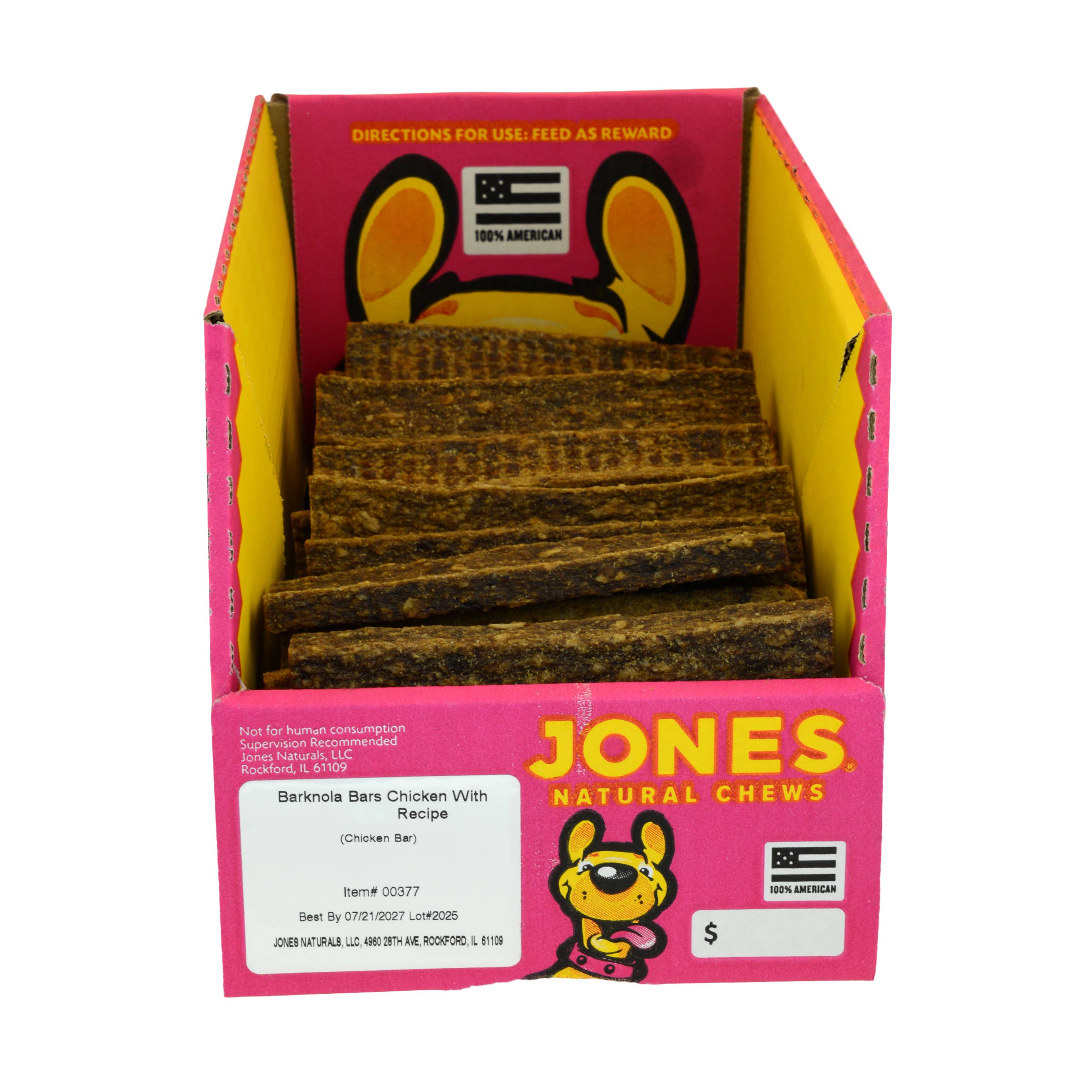 Jones Natural Chews - Wholesale Pet Treats - Dog - Barknola Bar - Chicken with Veggies2