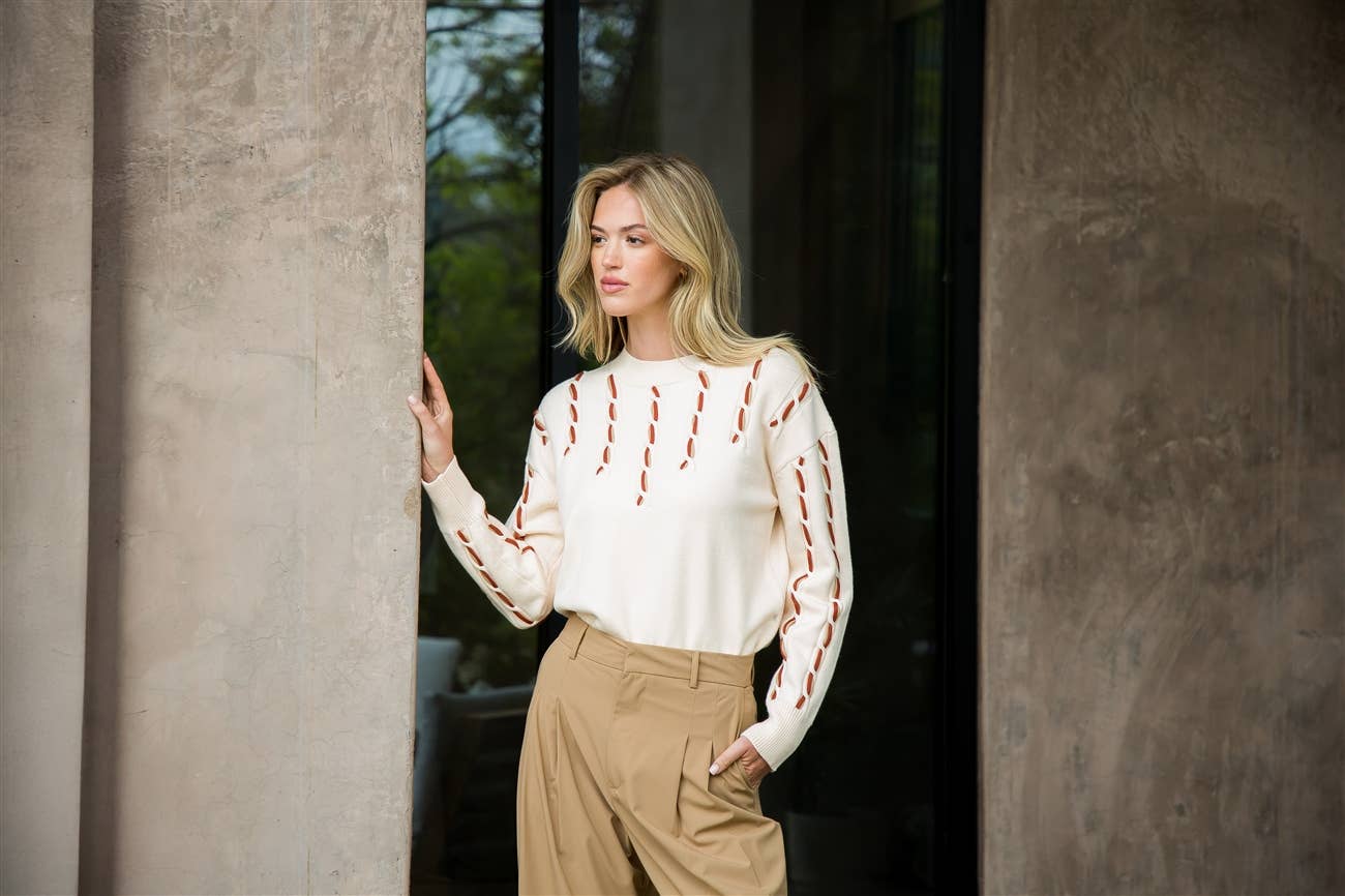 CREAM Long Sleeve Knit Sweater for wholesale on Faire1