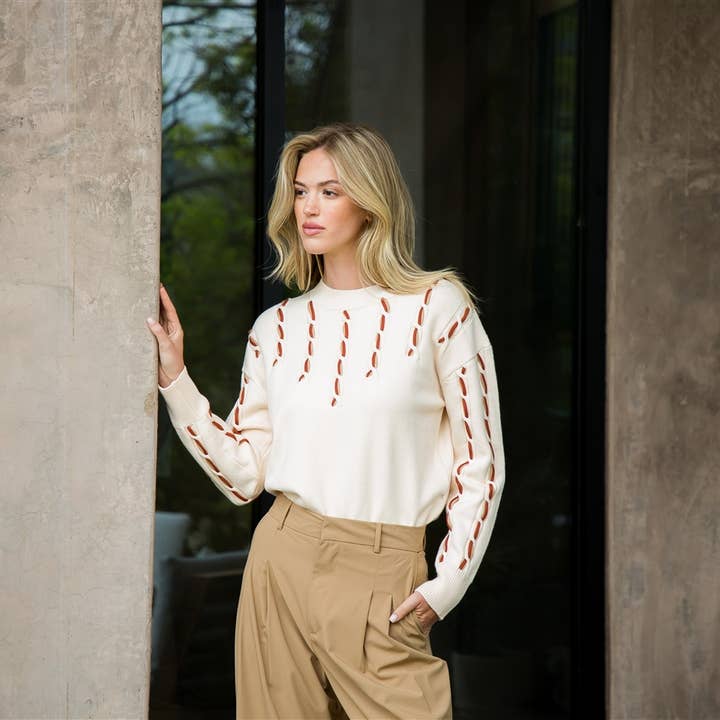 CREAM Long Sleeve Knit Sweater for wholesale on Faire1