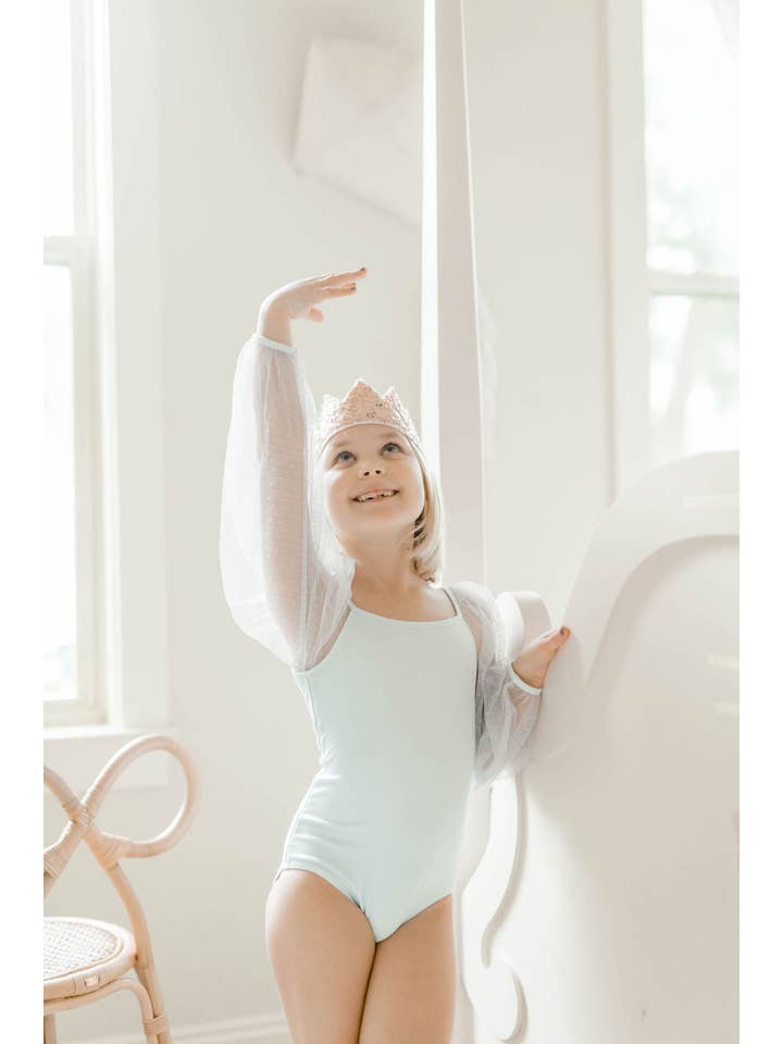 Cheeky Plum - Wholesale Leotard - Kids - Mesh Long Sleeve Leotard - Baby Blue