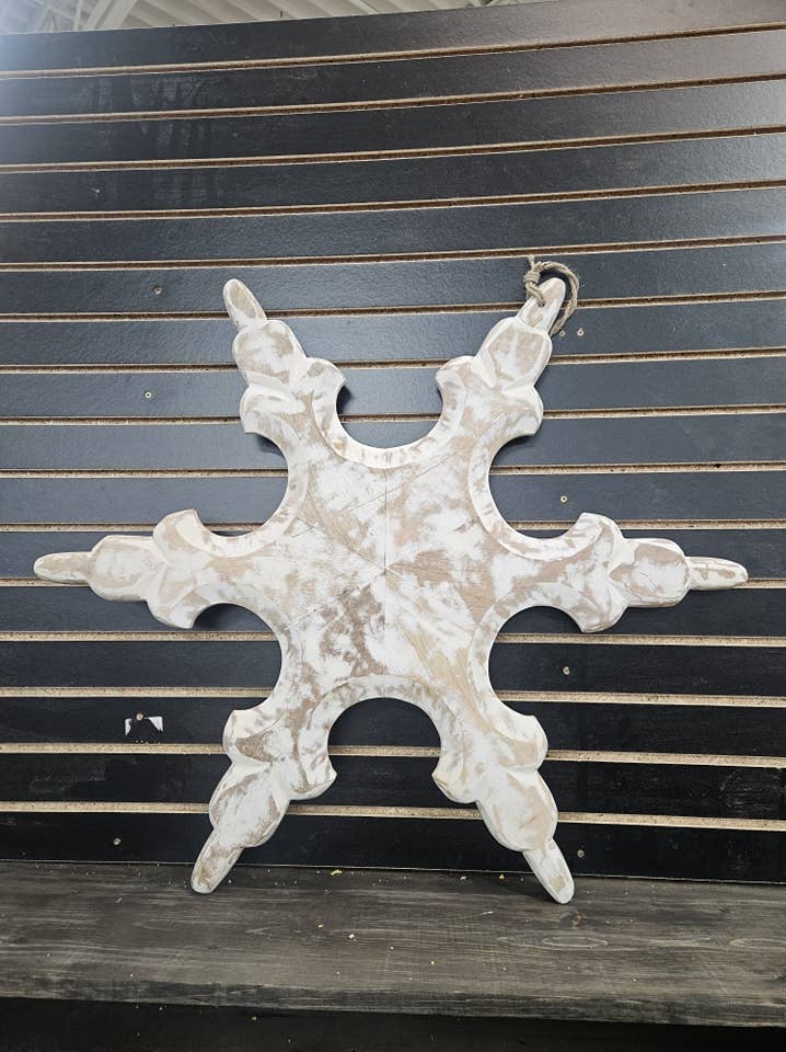 Wholesale Home Decor - Wholesale Christmas Decoration - White Washed 3D Wooden Snowflake 48in X 48in- Pallet Order3