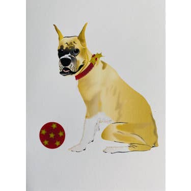Studio Daedre - Wholesale Stationery/Notecard Set - Christmas Boxer Dog - Boxed Note Cards0