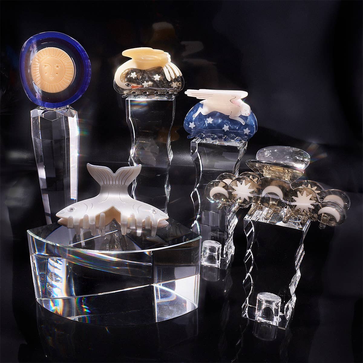 WINONA IRENE - Wholesale Hair Clip - Women's - Aura Acetate Celestial Sun Women's Hair Claw Accessory 3