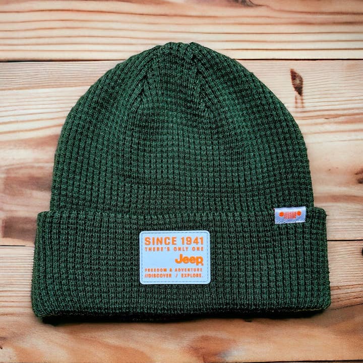 Hat - Jeep Flip Knit Stencil - Grøn for engroshandel hos Detroit Shirt Co.