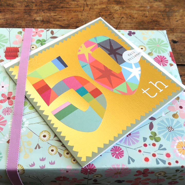 Kali Stileman Publishing – wholesale Birthday card – GD50 Gold Foiled Fifty Card3