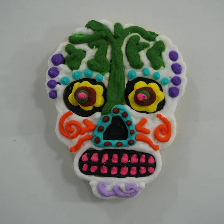R&M International - Wholesale Cookie Cutter - Day of the Dead Sugar Skull Stamper (3")3